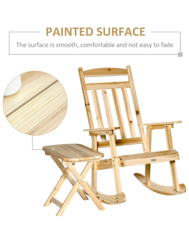 Conjunto de Bistro de Madera Outsunny 2 Piezas para Patio