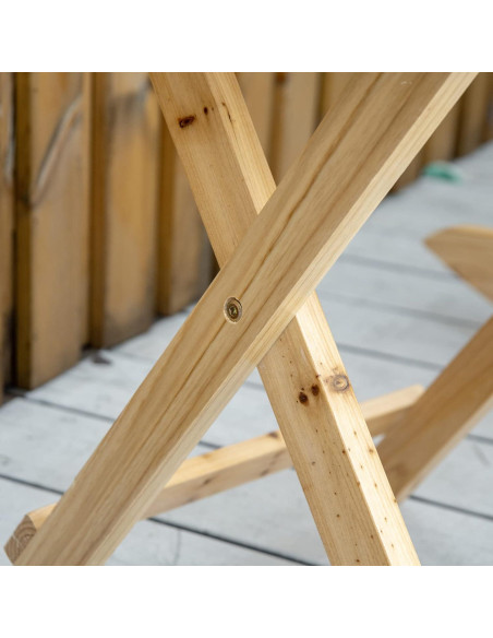 Conjunto de Bistro de Madera Outsunny 2 Piezas para Patio