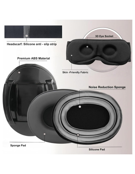 Juego de tapones para oídos y máscara para dormir ZOZZGO