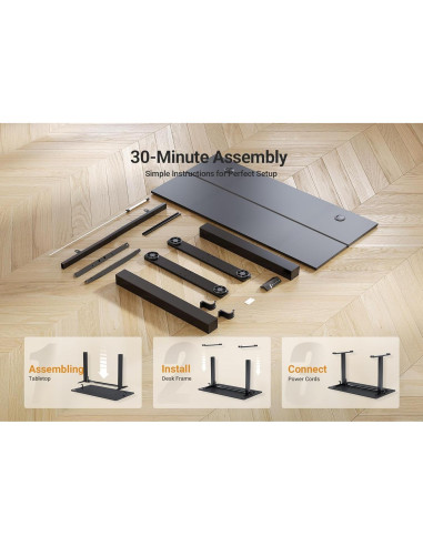 Escritorio de pie eléctrico ajustable Seang P4.01.001.0001 101.6x60.96cm