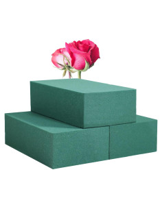 Flofare Paquete de 3 Bloques de Espuma Floral Verde 14x8x4cm