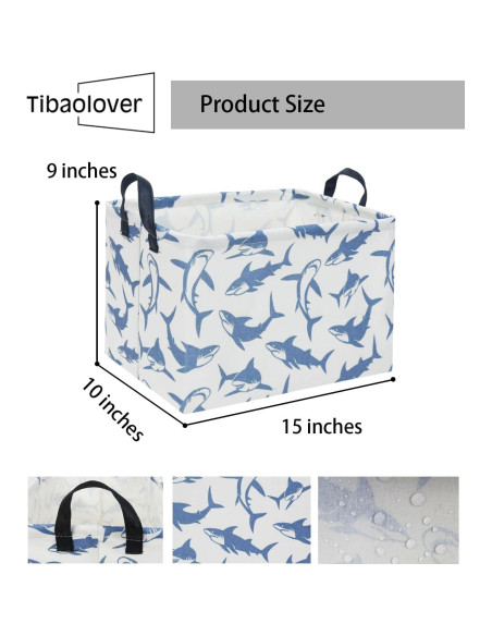 Cesta de Almacenamiento Plegable TIBAOLOVER Tiburón Bebé 38x25cm