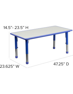 Mesa de Actividades Ajustable EMMA + OLIVER para Niños 60x120cm 2