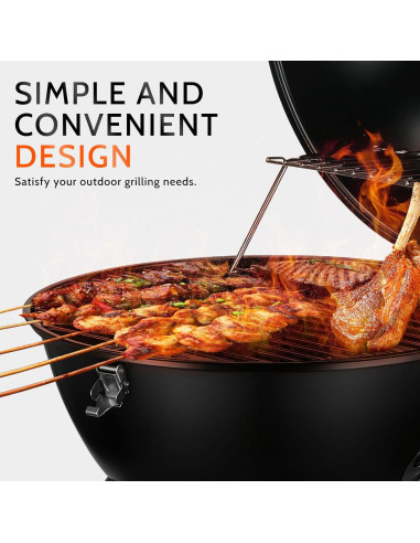 Parrilla de Barbacoa Portátil MAISON BACKYARDS 35.6 cm Carbón