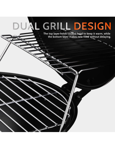 Parrilla de Barbacoa Portátil MAISON BACKYARDS 35.6 cm Carbón