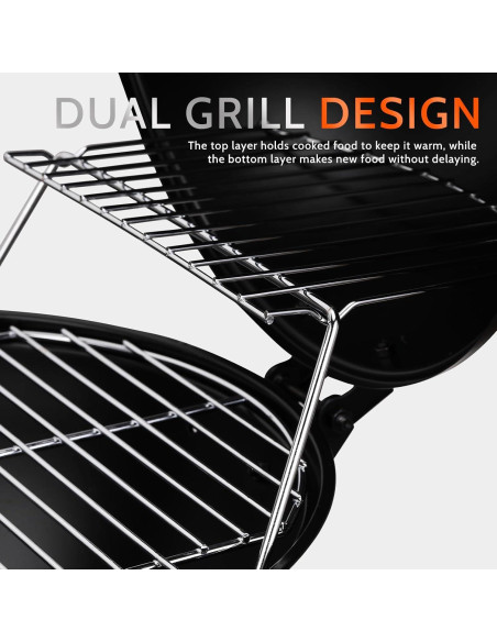 Parrilla de Barbacoa Portátil MAISON BACKYARDS 35.6 cm Carbón