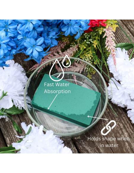 Flofare Paquete de 3 Bloques de Espuma Floral Verde 14x8x4cm