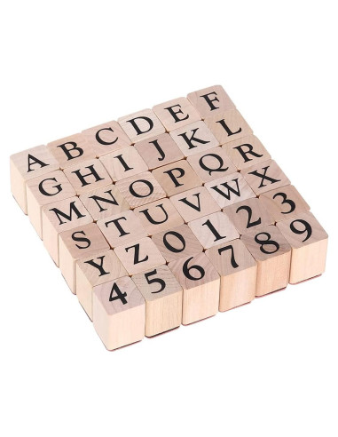 Conjunto de Sellos de Alfabeto MILISTEN - 30 Piezas de Madera