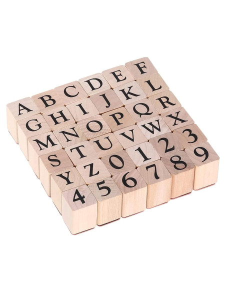 Conjunto de Sellos de Alfabeto MILISTEN - 30 Piezas de Madera
