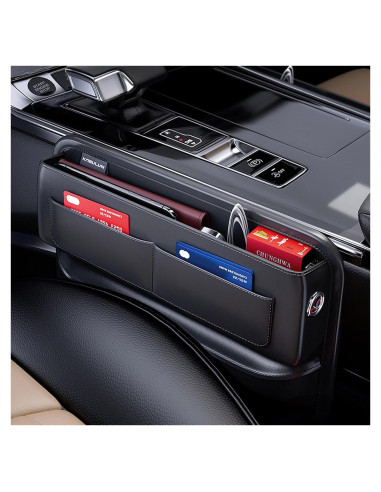 Cxtiy Organizador de Relleno Espacio Asientos Coche 2 Piezas Negro