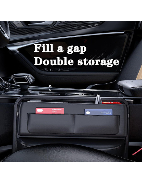 Cxtiy Organizador de Relleno Espacio Asientos Coche 2 Piezas Negro