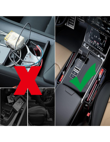 Cxtiy Organizador de Relleno Espacio Asientos Coche 2 Piezas Negro