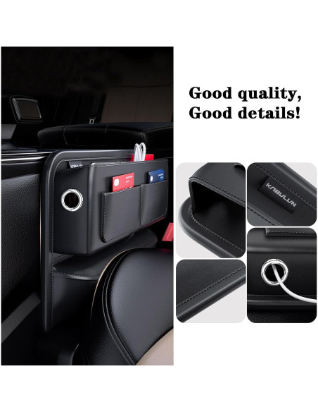 Cxtiy Organizador de Relleno Espacio Asientos Coche 2 Piezas Negro