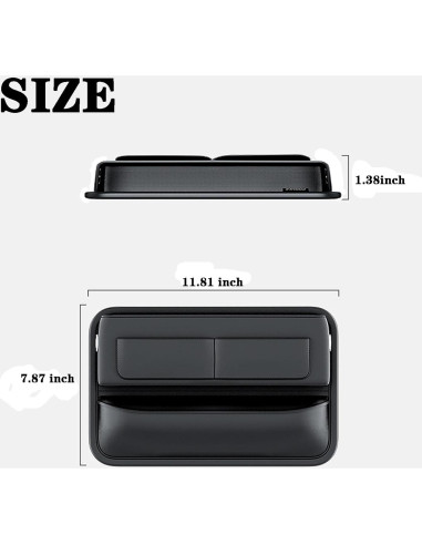 Cxtiy Organizador de Relleno Espacio Asientos Coche 2 Piezas Negro