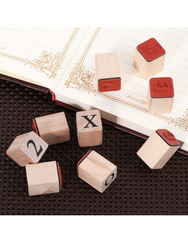 Conjunto de Sellos de Alfabeto MILISTEN - 30 Piezas de Madera