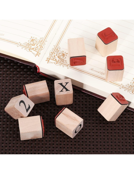Conjunto de Sellos de Alfabeto MILISTEN - 30 Piezas de Madera