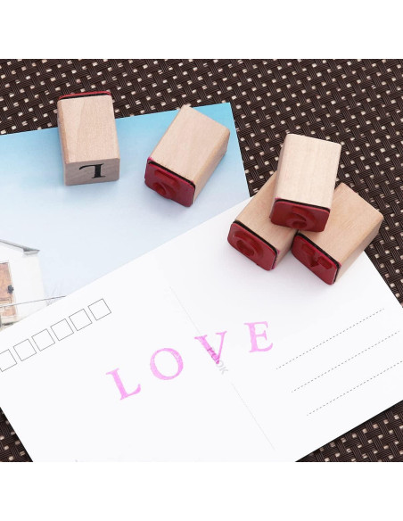 Conjunto de Sellos de Alfabeto MILISTEN - 30 Piezas de Madera