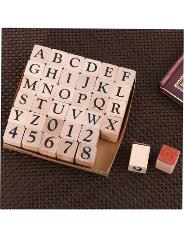 Conjunto de Sellos de Alfabeto MILISTEN - 30 Piezas de Madera