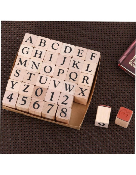 Conjunto de Sellos de Alfabeto MILISTEN - 30 Piezas de Madera