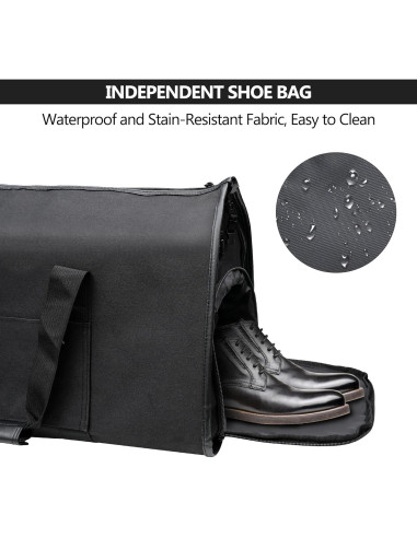 Bolsa de Viaje Convertible Kalawen 45L Negra para Trajes