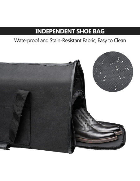 Bolsa de Viaje Convertible Kalawen 45L Negra para Trajes