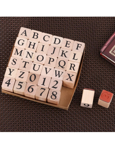Conjunto de Sellos de Alfabeto MILISTEN - 30 Piezas de Madera