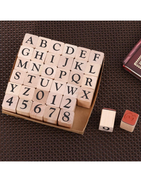 Conjunto de Sellos de Alfabeto MILISTEN - 30 Piezas de Madera