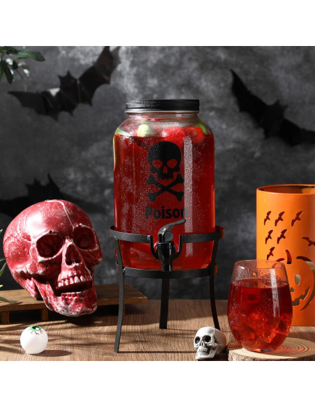 Dispensador de Bebidas de Vidrio 3.785L FillTouch Halloween Negro