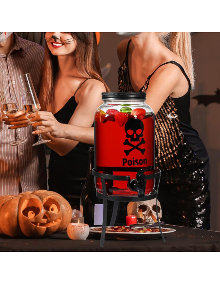 Dispensador de Bebidas de Vidrio 3.785L FillTouch Halloween Negro