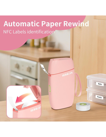 Impresora de Etiquetas Bluetooth Rongta R5 Portátil Rosa