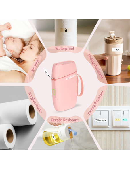 Impresora de Etiquetas Bluetooth Rongta R5 Portátil Rosa