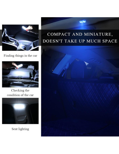 2 Luces LED Inalámbricas Wevdn para Automóvil Interior Azul