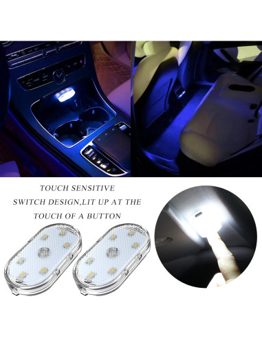 2 Luces LED Inalámbricas Wevdn para Automóvil Interior Azul