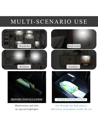 2 Luces LED Inalámbricas Wevdn para Automóvil Interior Azul