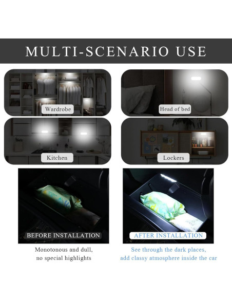2 Luces LED Inalámbricas Wevdn para Automóvil Interior Azul