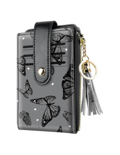 Billetera Bifold delgada Simikol con bloqueo RFID Mariposas Negras