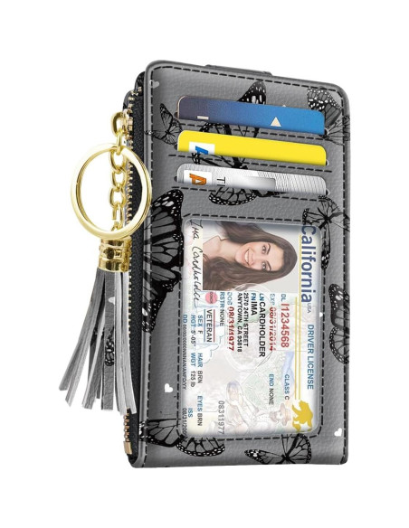 Billetera Bifold delgada Simikol con bloqueo RFID Mariposas Negras
