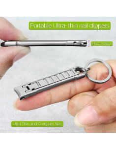 Cortauñas Plegable VOGARB Ultra Delgado con Lima y Limpiador 2