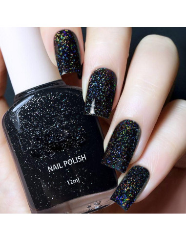 Esmalte de Uñas COSMOO Negro Brillante 12ml Vegano Secado Rápido