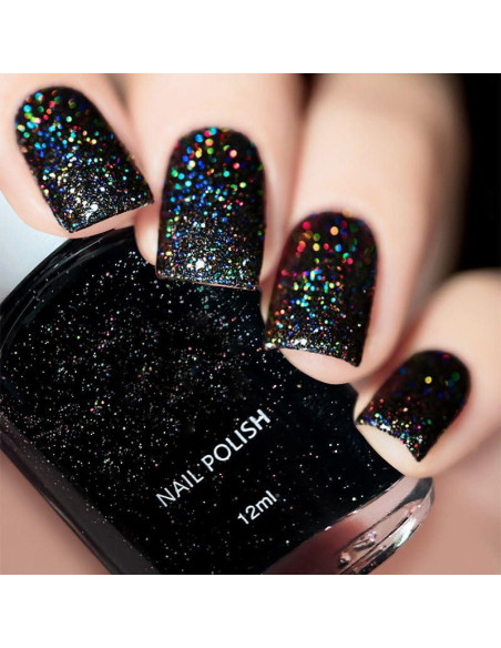 Esmalte de Uñas COSMOO Negro Brillante 12ml Vegano Secado Rápido