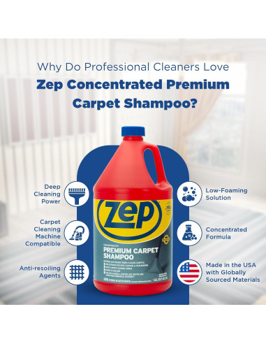 Shampoo Concentrado para Alfombras Zep 1 Galón - Limpieza Profunda