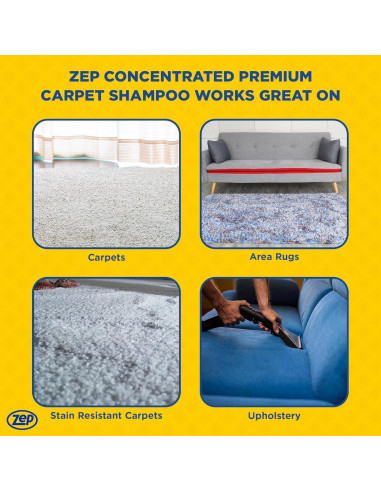 Shampoo Concentrado para Alfombras Zep 1 Galón - Limpieza Profunda