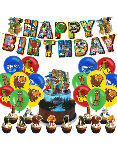 Conjunto de Decoraciones para Fiesta de Cumpleaños IVYQXG Tema Animales