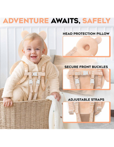 Protector de Cabeza para Bebé Little Family Conejo Beige