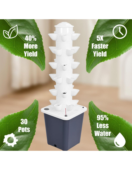 Torre Hidropónica Vertical Bluethy 30 Plantas con Riego Automático