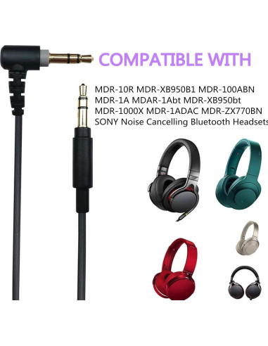 Cable de Reemplazo para Auriculares Sony 120cm Negro