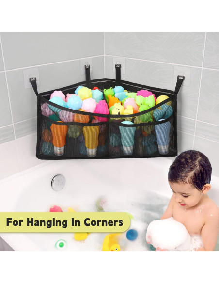 Organizador de Juguetes de Baño Goowin Triangular Negro 38x56x24cm