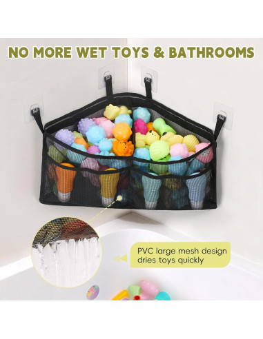 Organizador de Juguetes de Baño Goowin Triangular Negro 38x56x24cm