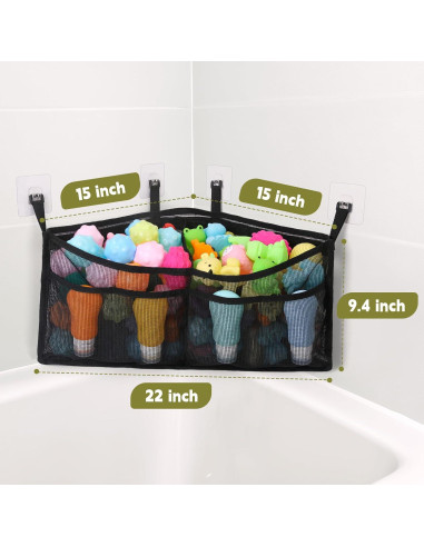 Organizador de Juguetes de Baño Goowin Triangular Negro 38x56x24cm
