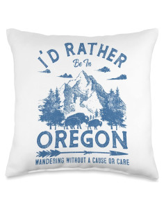 Almohada Vintage 16x16 cm Excursionistas Oregon Camping
